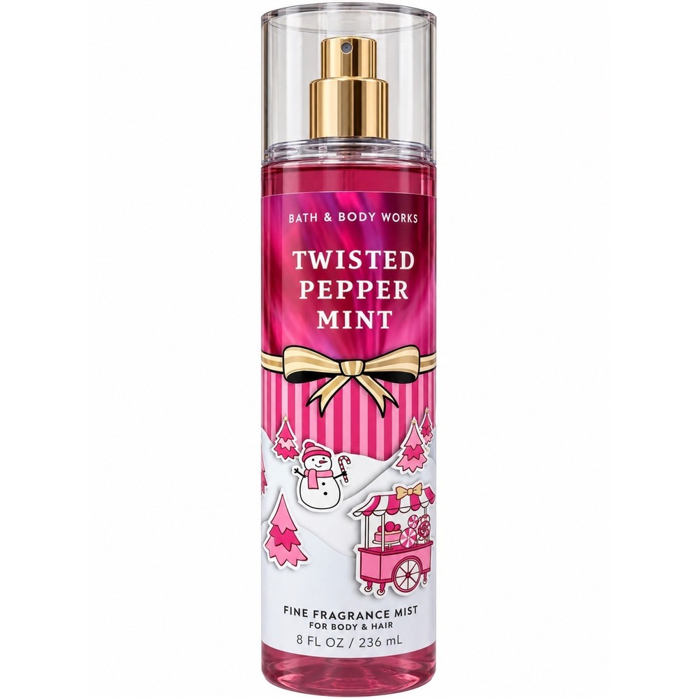 Bath And Body Works Twisted Peppermint Fine Fragrance Mist 8 Oz Holiday New